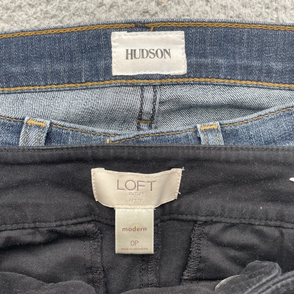 Skinny Pants LOT (2) Women 28 Crop Skinny Pants Y2k Academia Indie Stretch Denim - Picture 3 of 16